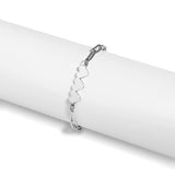 Gold Paperclip Heart Bracelet with Triple Heart Bar
