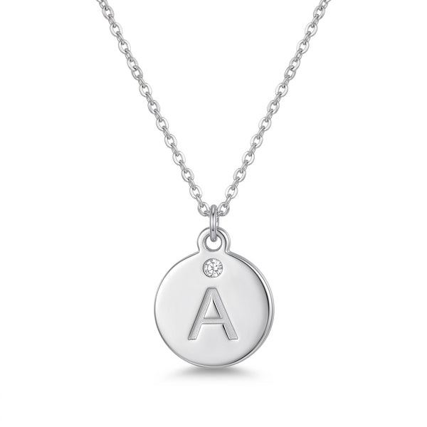 Silver Initial Charm Necklace