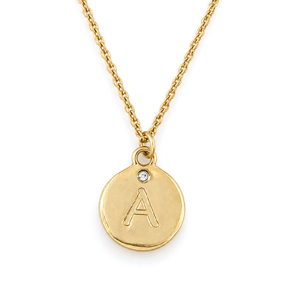 Gold Initial Charm Necklace
