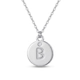Silver Initial Charm Necklace