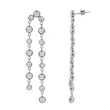 Double Strand Bezel Drop Earrings, 3 Inch