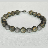 Brown & Black Eye Tibetan Matte Agate