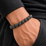 Black rhinestone beaded bracelet, 12mm beads