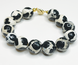 Black & Cream Tibetan Agate