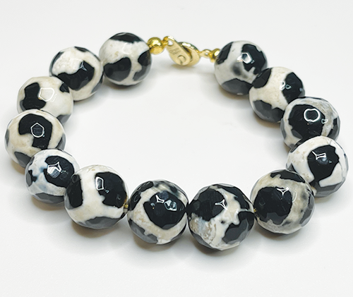 Black & Cream Tibetan Agate