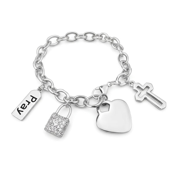 Cross-My-Heart Charm Bracelet