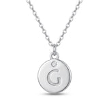 Silver Initial Charm Necklace