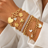 Golden Love Heart Toggle Bracelet