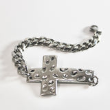Hammered Faith Cross Bracelet
