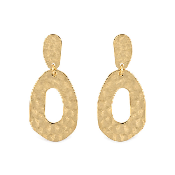 Hammered Gold Drops 1.75"