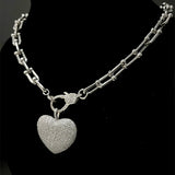Luxe Heart Pave Necklace