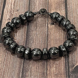 Hematite round with Hematite rondelle Bracelet