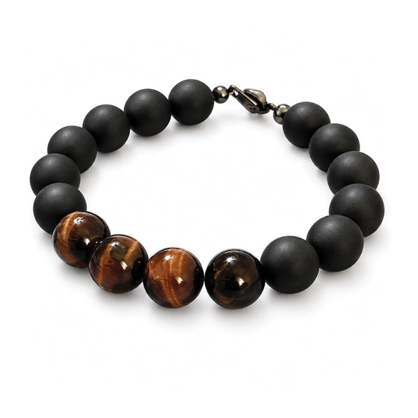 Matte Black Onyx & Burgundy Tiger Eye