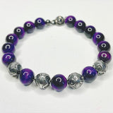 Purple Tiger Eye Stainless Steel Bracelet