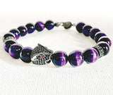 Purple Tiger Eye Panther Bracelet