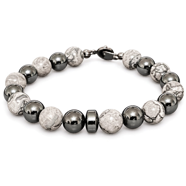 Terrain Scenery Jasper & Hematite Men’s Bracelet