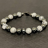 Scenery Jasper and Hematite Rondelle Bracelet
