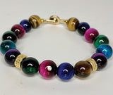 Pink Multi Color Tiger Eye