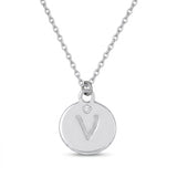 Silver Initial Charm Necklace