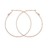 Rose Gold 1mm Lasered Hoop Earring