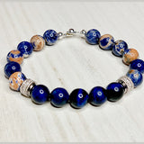 Blue & Orange Sodalite Bracelet