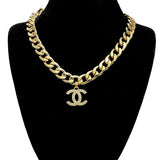 Twin Circle Cuban Link Necklace