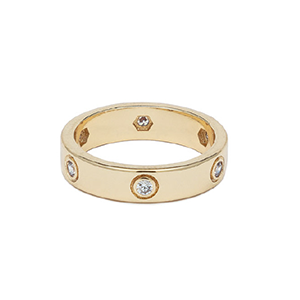 Gold Bezel Set CZ Ring 5MM