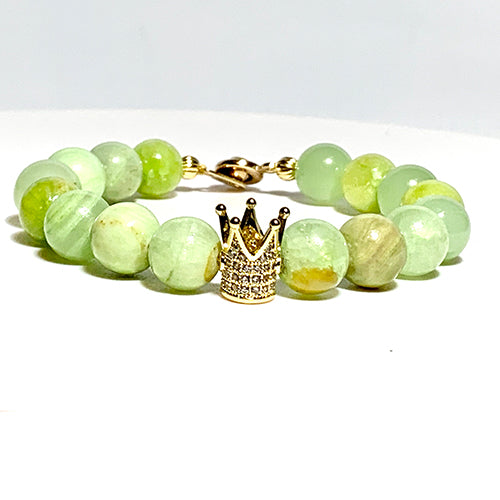 Celadon Flower Jade Crown Bracelet