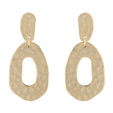 Hammered Gold Drops 1.75"
