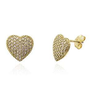 Brilliant Love Puff Heart Stud