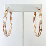 Rose Gold CZ Hoop Earring