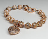 Brilliant Love Heart Charm Bracelet