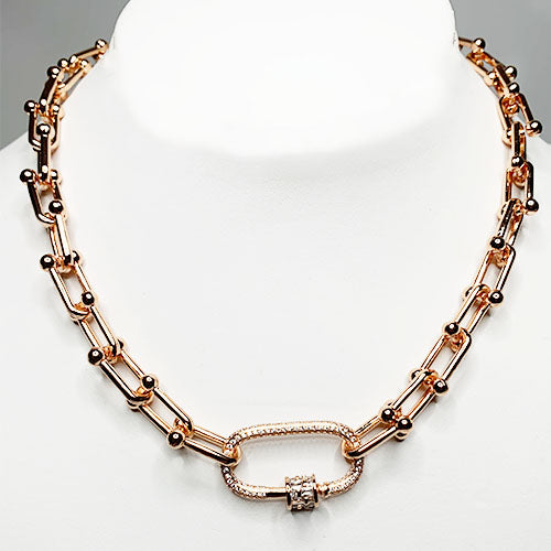 U Link Necklace Rose Gold