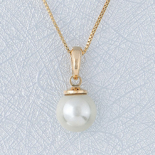 Gold-Plated Glass Pearl Necklace