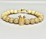 Gold CZ Crown Bracelet