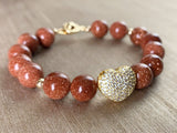 Pure Heart Goldstone Bracelet